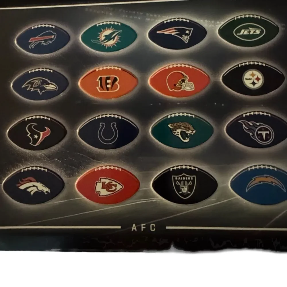 NFL Team Logo Metal Sign Black and Multicolor Game Room Man Cave 24.5” x 9”